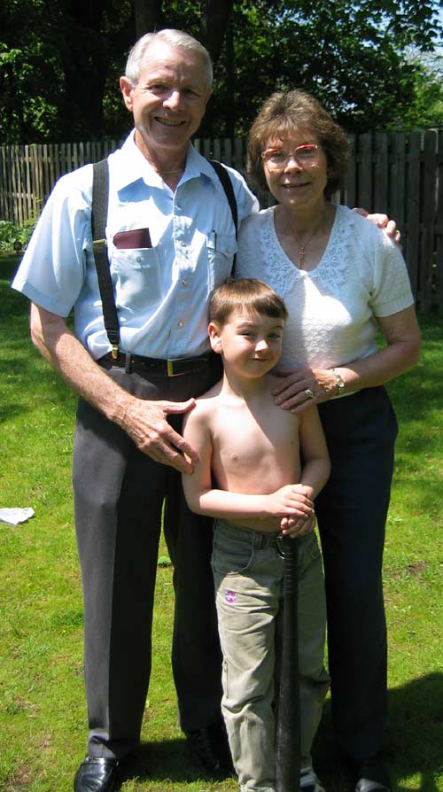 May 13, 2004, age 5 with Grandpa and Grandma Phillips.