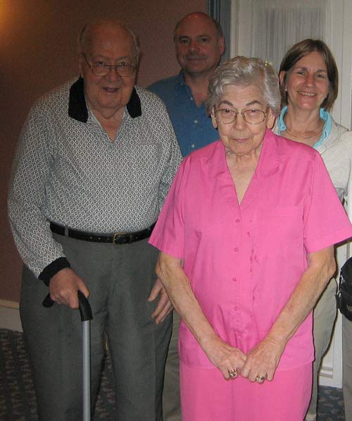 John & Dorothy at their retirement home in 2005 with Don & Kathy behind them.