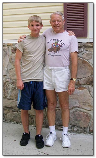 Chris and Grandpa Jack on their way to jogging.